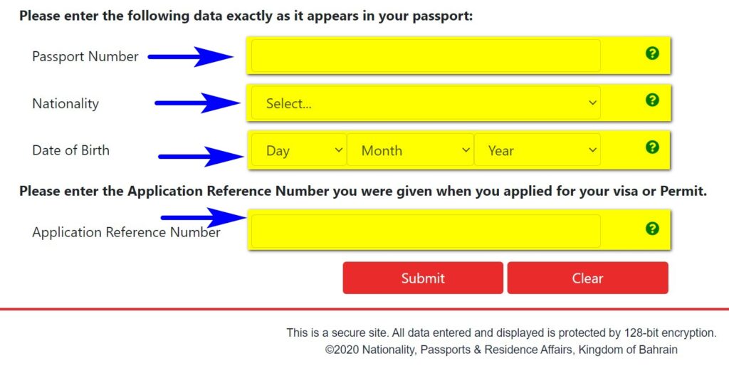 Bahrain visa status check